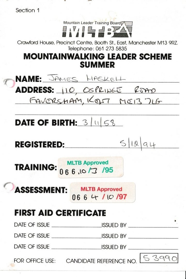 Mountain Leader Log Book