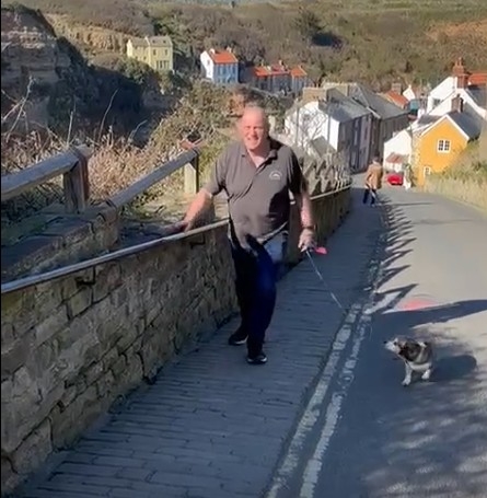 Staithes - climbing hill having torn my calf muscle