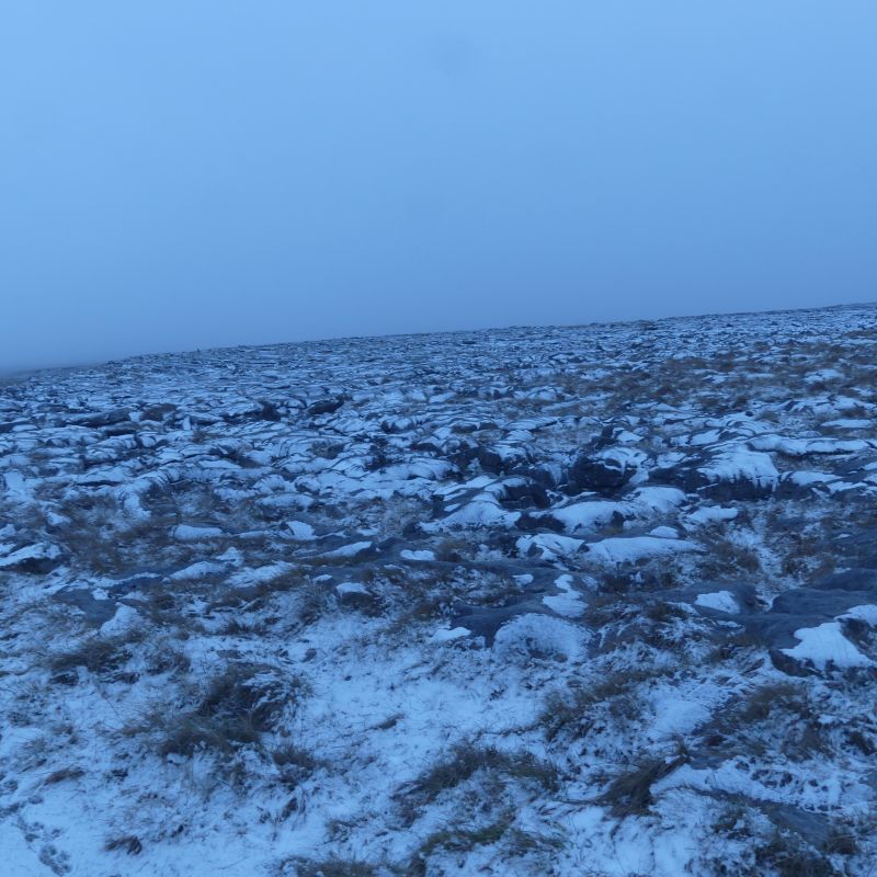 Snow on Limestone Pavement