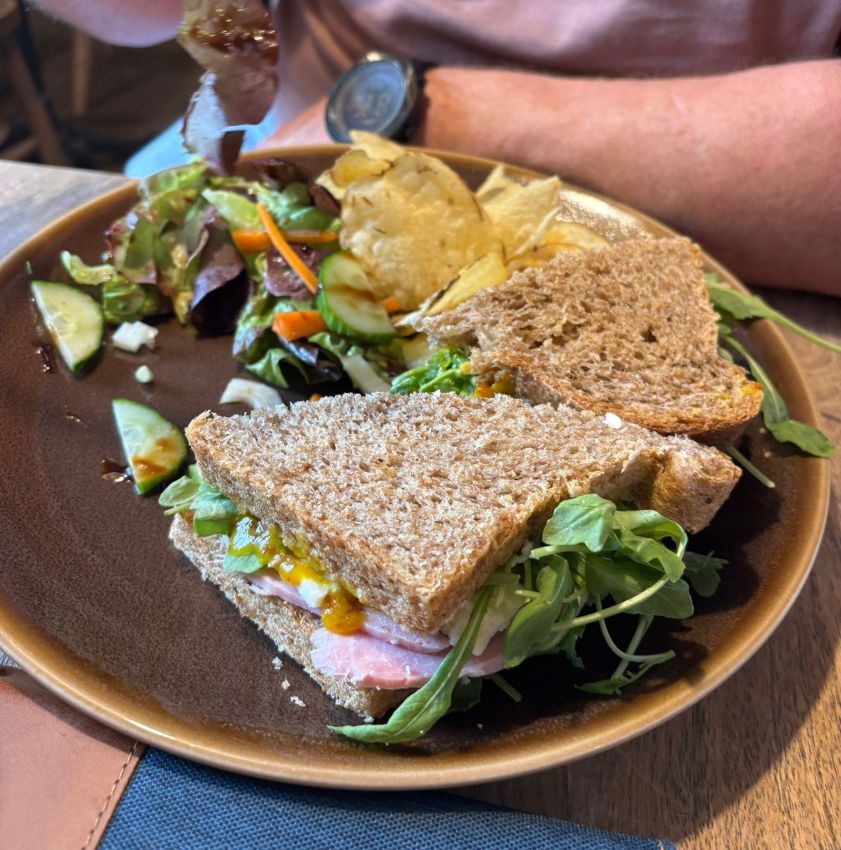 A plate of sandwiches
